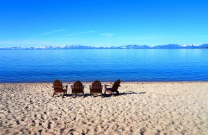 A vibrant dog park bathed in sunlight features abundant greenery with mature trees, offering ample shade for leisurely outdoor activities. In the distance is a well-equipped playground that presents an additional activity area. An inviting picnic table spreads out nearby, ideal for enjoying meals al fresco or taking relaxing breaks from play. A neatly-placed trash bin aids in maintaining the park's cleanliness for everyone's enjoyment. Dominating the scene is a generously wide dirt path gracefully curving through the expanse of grass, promising exploratory walks and lively fetch games.