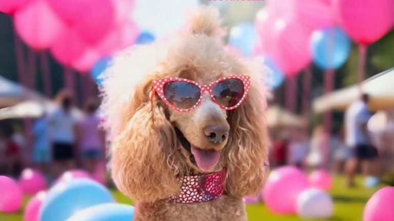A vibrant dog park bathed in sunlight features abundant greenery with mature trees, offering ample shade for leisurely outdoor activities. In the distance is a well-equipped playground that presents an additional activity area. An inviting picnic table spreads out nearby, ideal for enjoying meals al fresco or taking relaxing breaks from play. A neatly-placed trash bin aids in maintaining the park's cleanliness for everyone's enjoyment. Dominating the scene is a generously wide dirt path gracefully curving through the expanse of grass, promising exploratory walks and lively fetch games.